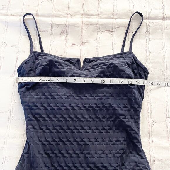 Magicsuit Navy Blue Textured High Leg One Piece Swimsuit 12 - Picture 9 of 13
